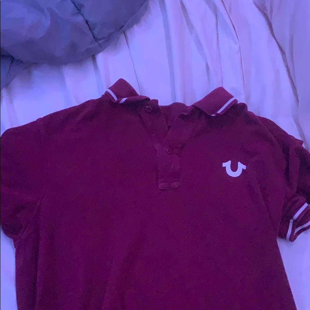 True religion maroon polo
